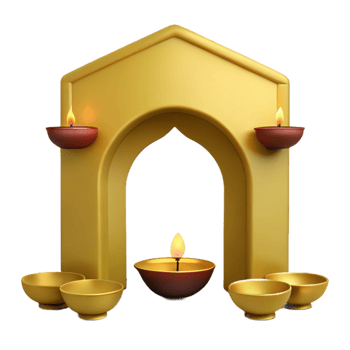 Golden Archway with Burning Candles png