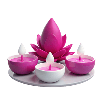 Pink Lotus Candle Centerpiece for Relaxation and Harmony png