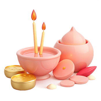 Pink and Gold Ritualistic Candle Set png
