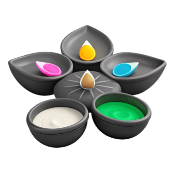 Colorful Diya Set for Festive Celebrations png