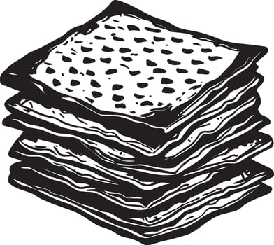 Passover matzos clean simple silhouette black vector