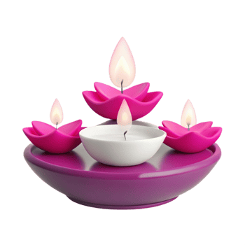 Pink Candles in a Lotus Shape png