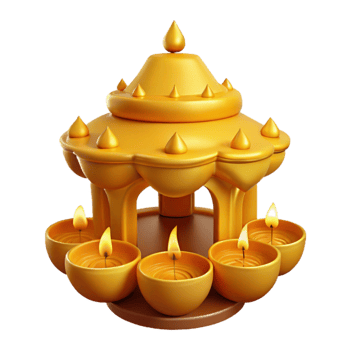 Golden Temple with Candles png