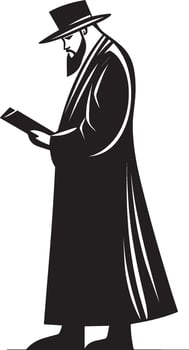 Rabbi clean simple silhouette black vector