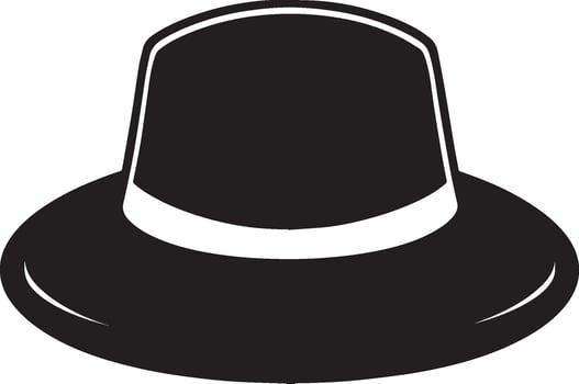 Jewish kippah hat clean simple icon silhouette black vector