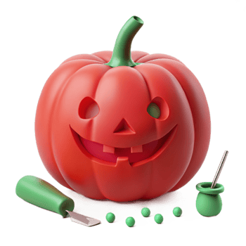 Carving a Smiling Jack-O-Lantern Pumpkin for Halloween png