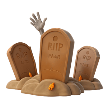 Chocolate Graveyard with Zombie Hand Reaching Up png