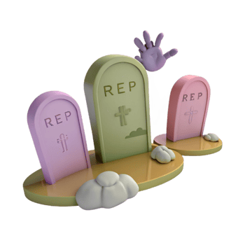 Gravestones with REP Inscription and a Floating Hand png