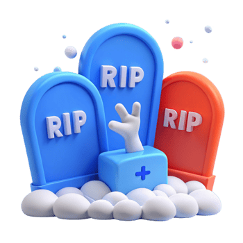 Three RIP Tombstones with Hand Reaching Out png