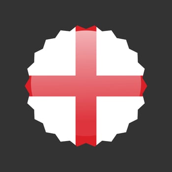 Republic of The England circle icon flag isolated background. design vector