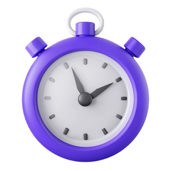 Purple Stopwatch with White Face and Black Hands png