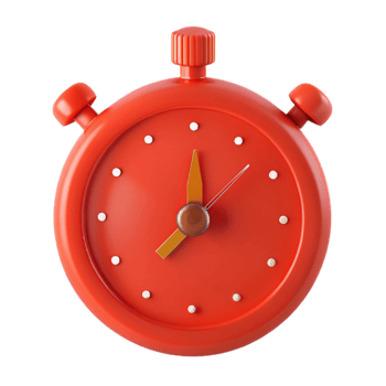 Red Stopwatch with Gold Hands - Time Management Concept png