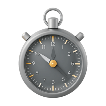 Gray Chronograph Stopwatch with Yellow Accents png