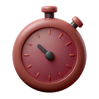 Red 3D Stopwatch Icon Time Management Illustration png