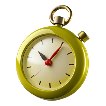 Yellow Stopwatch with Red Second Hand png