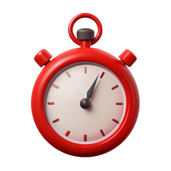 Red Stopwatch with Black Hands png