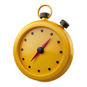 Yellow Stopwatch with Red Hand png