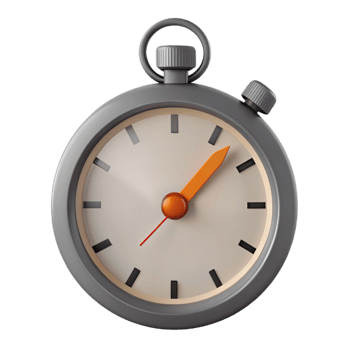 Gray Stopwatch with Orange and Red Hands png