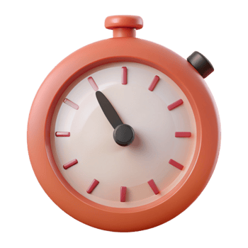 Orange Stopwatch 3D Illustration png
