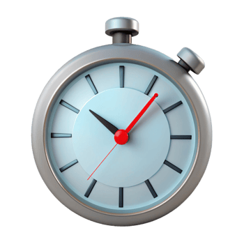 Classic Silver Stopwatch with Red Second Hand png