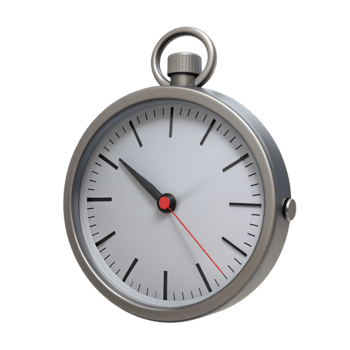 Silver Pocket Watch with White Face and Red Second Hand png