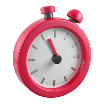Red Stopwatch with White Face and Black Hands png