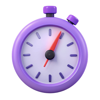 Purple Stopwatch with Red Second Hand png
