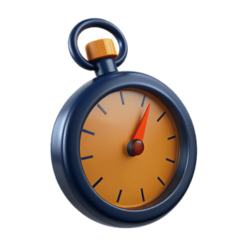3D Render of a Cartoon Clock Face png