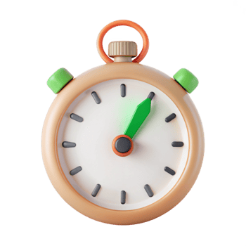 3D Render of a Cartoon Stopwatch png
