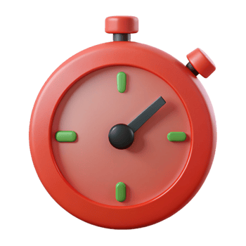 Red Stopwatch with Green Markers 3D Illustration png