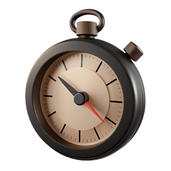 Vintage Pocket Watch with Red Second Hand png