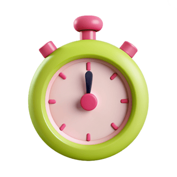 Green and Pink Cartoon Stopwatch png