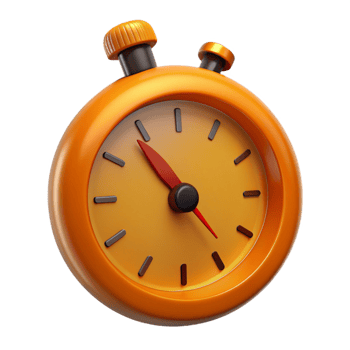 Orange Stopwatch with Red Second Hand png