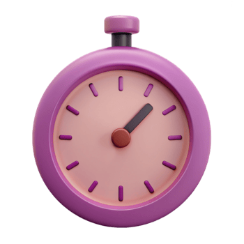3D Cartoon Clock Icon - Time Management Illustration png