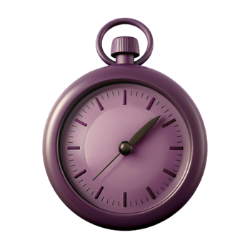 Purple Pocket Watch with Black Hands png