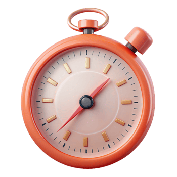 Orange Stopwatch with Red Hand png