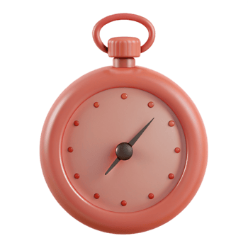 Pink Pocket Watch with Black Hand png