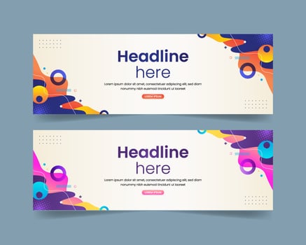 Abstract gradient banner template vector