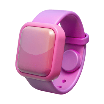 Pink Smartwatch with Square Face and Gradient Screen png