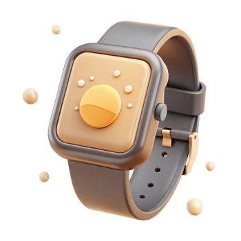 Smartwatch with Sun Icon on Display png