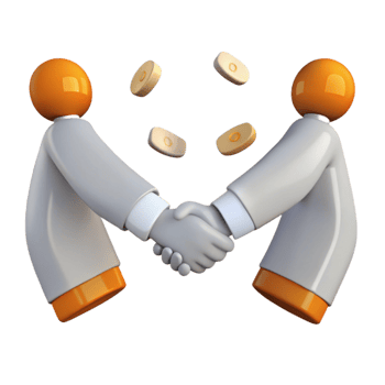 Business Partnership Handshake with Coins png