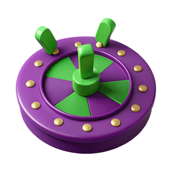 Purple and Green 3D Wheel of Fortune png
