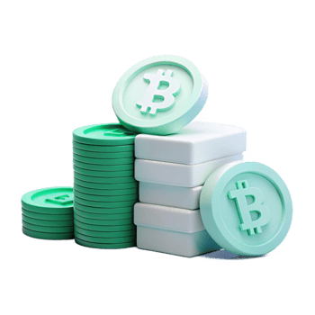 Stack of Cryptocurrency Coins with Bitcoin Symbol png