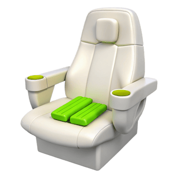White Seat with Green Cushions png