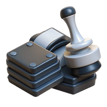 3D Rendered Joystick Control with Button Panel png