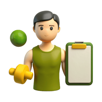 3D Cartoon Character Workout Illustration png