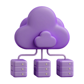 Cloud Computing Illustration Servers Connected to Cloud png