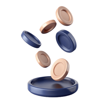 Floating Circular Shapes in 3D Render png