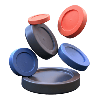 Abstract 3D Render of Colorful Discs png