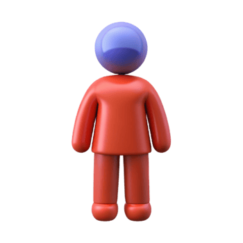 3D Render of Simple Red and Blue Person Icon png